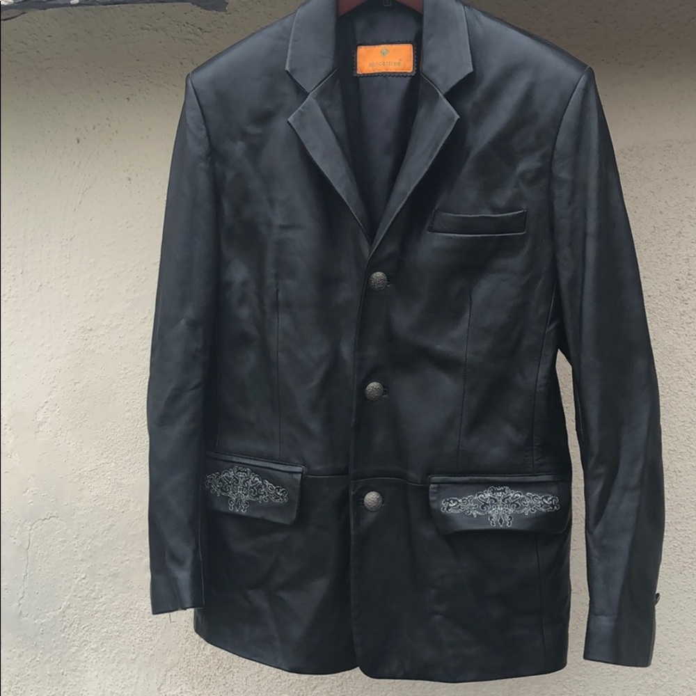 Real lamb skin leather blazer used